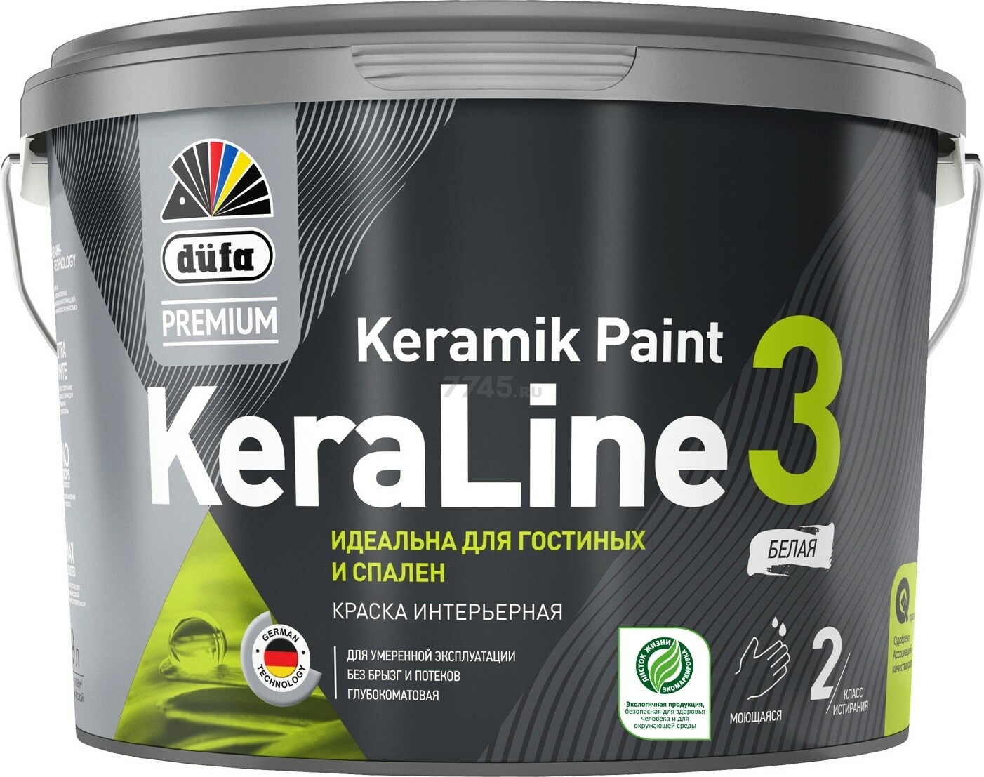 Краска акриловая DUFA Premium KeraLine Keramik Paint 3 белая 2,5 л (МП00-006513)